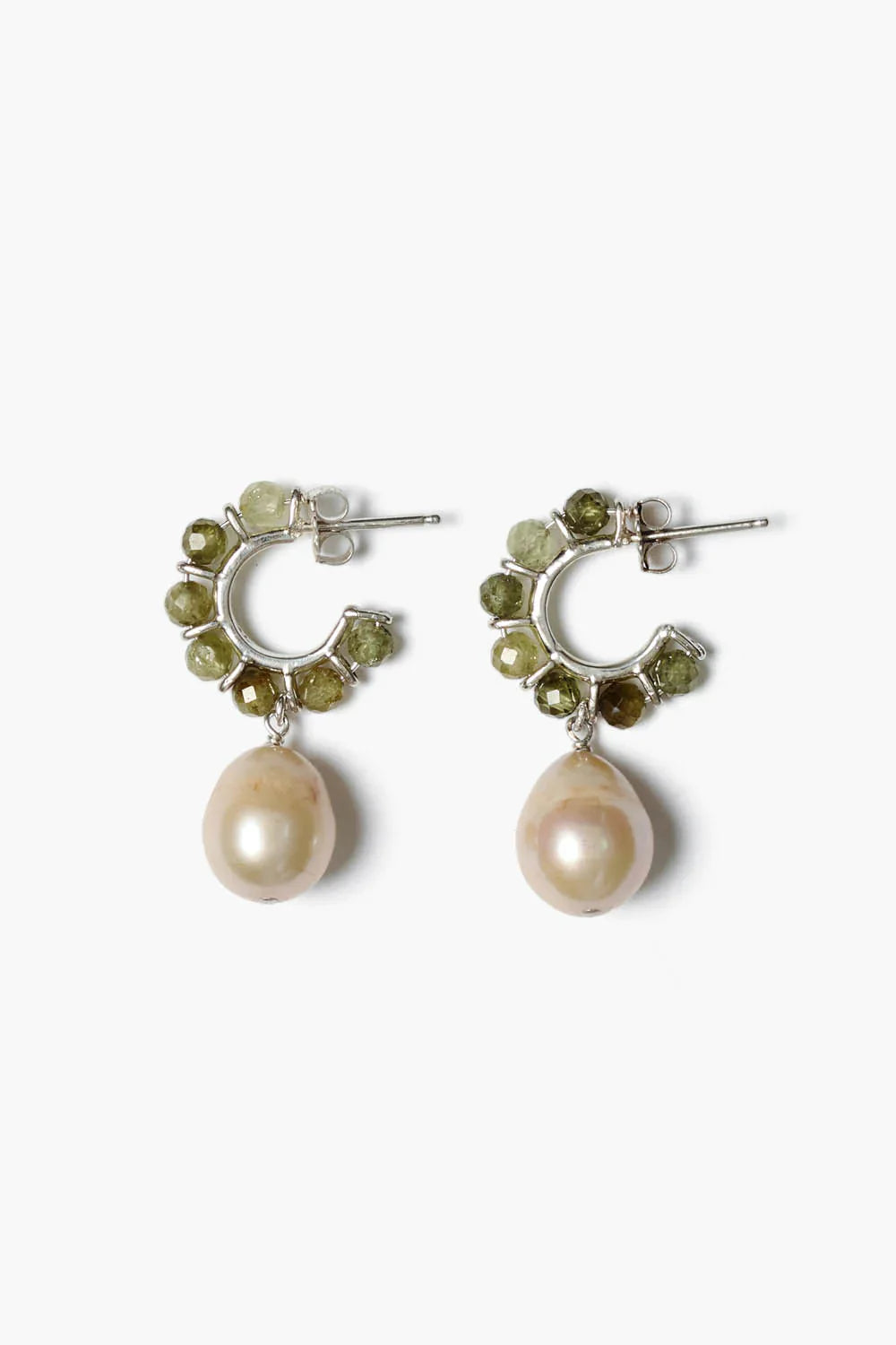 Chan Luu Maiden Hoop Earrings Green Garnet - Dear Lucy