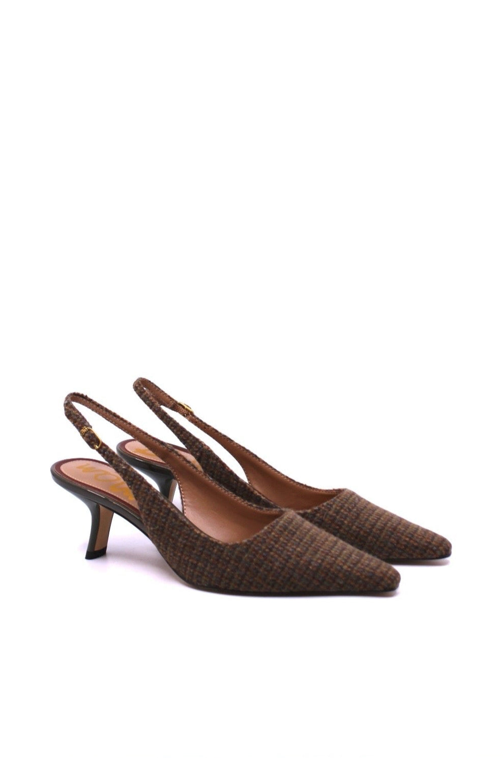 Sam Edelman Décolleté Essa Donna - Slingback Con Tacco Scolpito 9,5 Cm, Punta Ad Aletta E Trama Intrecciata, Marrone Multicolore, Taglia 37 EU - 4
