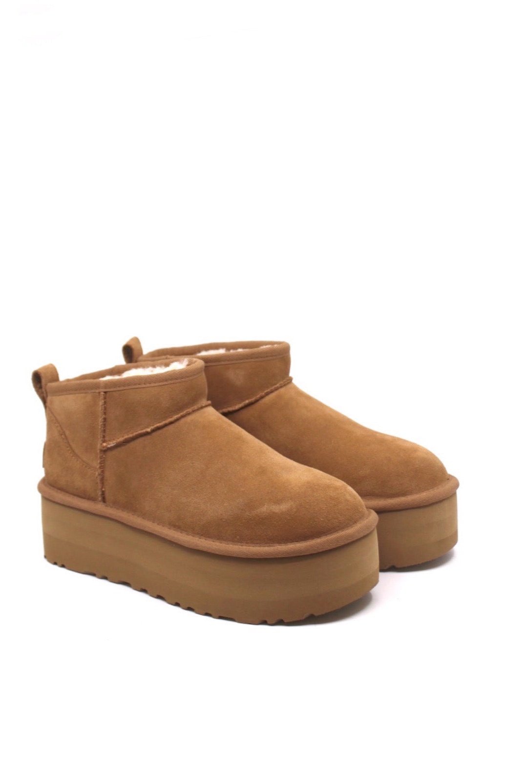 UGG® Classic Ultra Mini Platform Chestnut side view- Dear Lucy