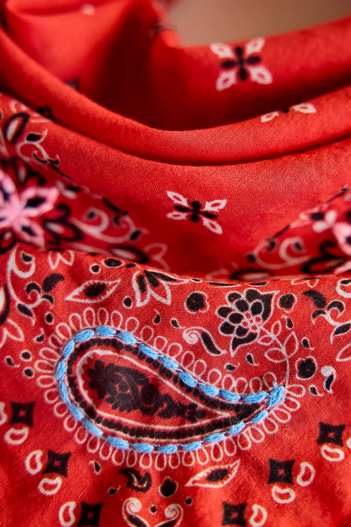 Terrain Embroidered Paisley Cotton Bandana