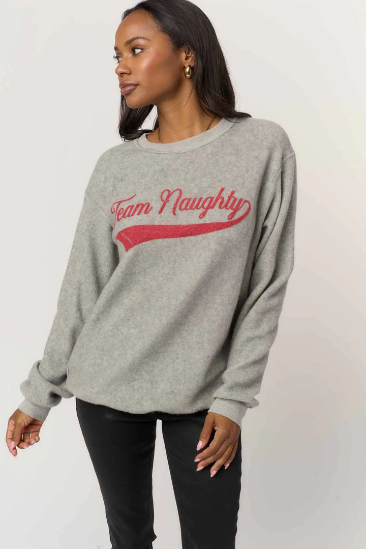 Project Social T Team Naughty/Nice Reversible Sweatshirt Heather Grey