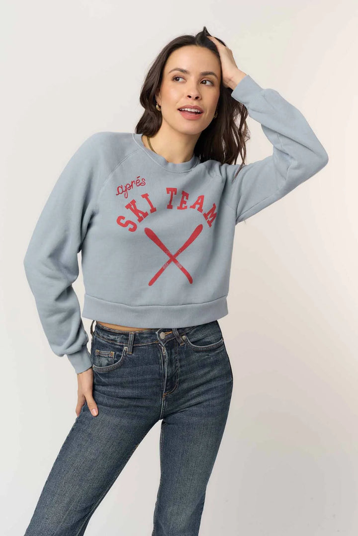 Project Social T Après Ski Shrunken Sweatshirt Dusty Blue