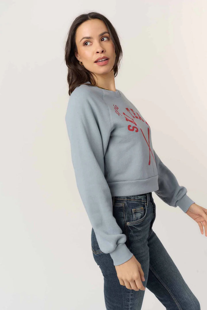 Project Social T Après Ski Shrunken Sweatshirt Dusty Blue