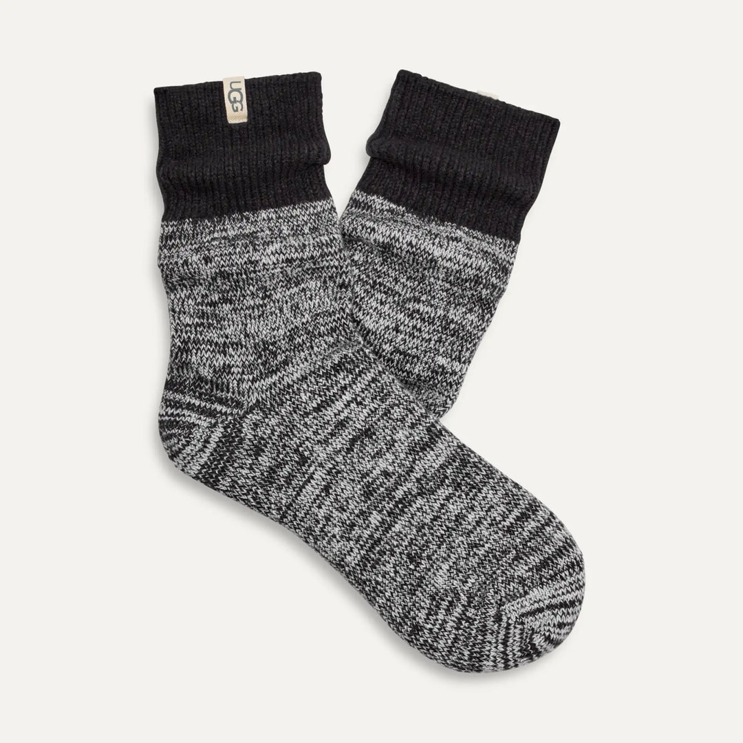 UGG® Rib Knit Slouchy Quarter Sock Black - Dear Lucy