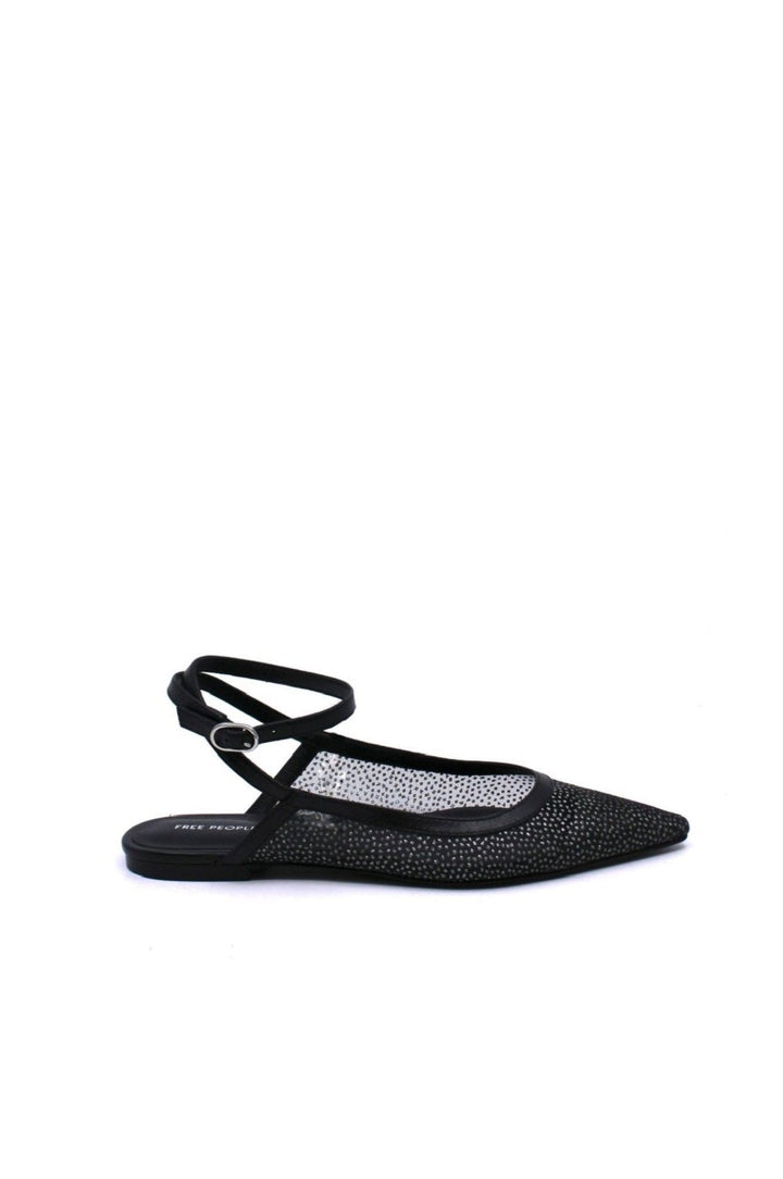 Free People Sheer Glitter Jules Flat Black