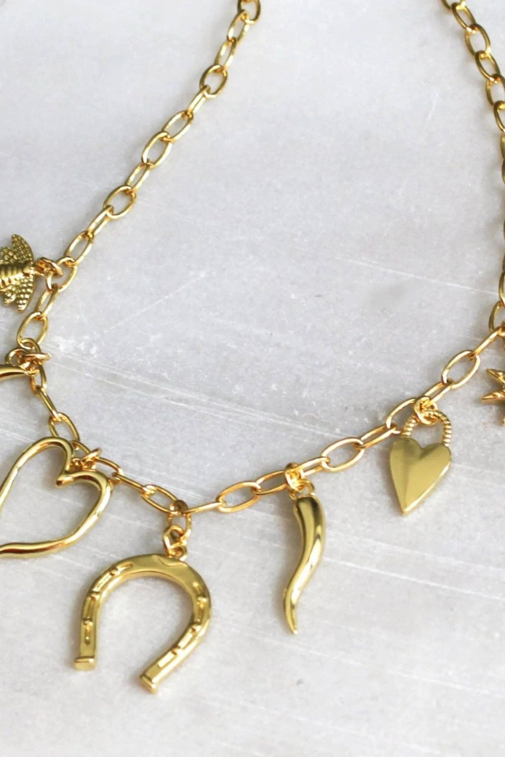 The Silver Wren Gold Multi Charm Necklace - Dear Lucy