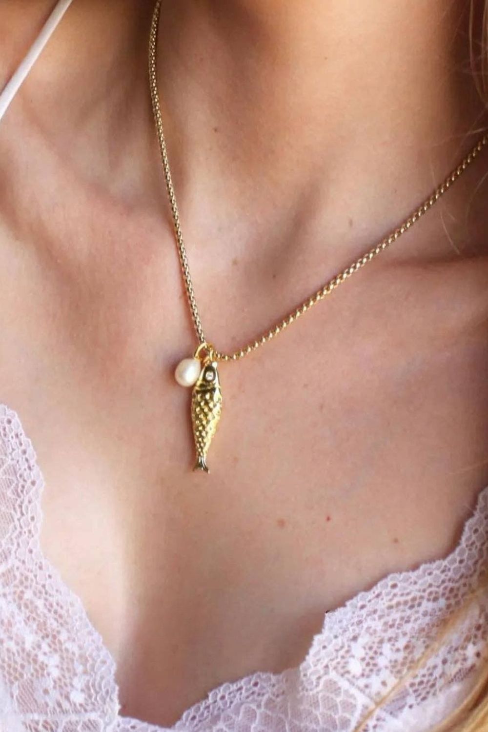 The Silver Wren Gold Fish Pendant Necklace - Dear Lucy