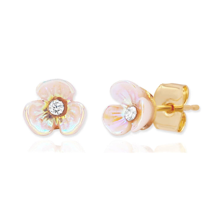 Tiny Iridescent Flower Studs