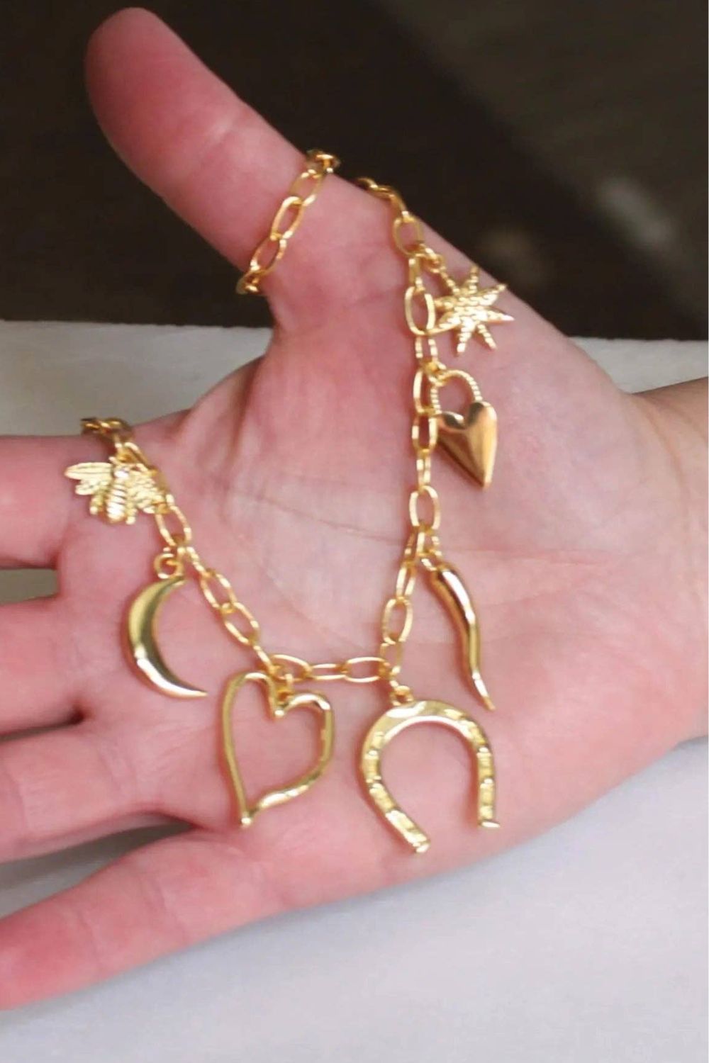 The Silver Wren Gold Multi Charm Necklace - Dear Lucy