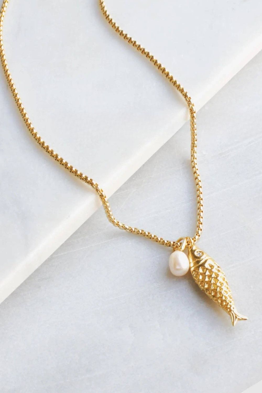 The Silver Wren Gold Fish Pendant Necklace - Dear Lucy