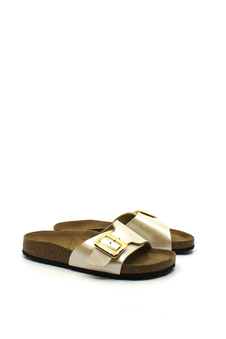 Birkenstock Catalina Luxe Buckle – Graceful Pearl White (Narrow) - Dear Lucy