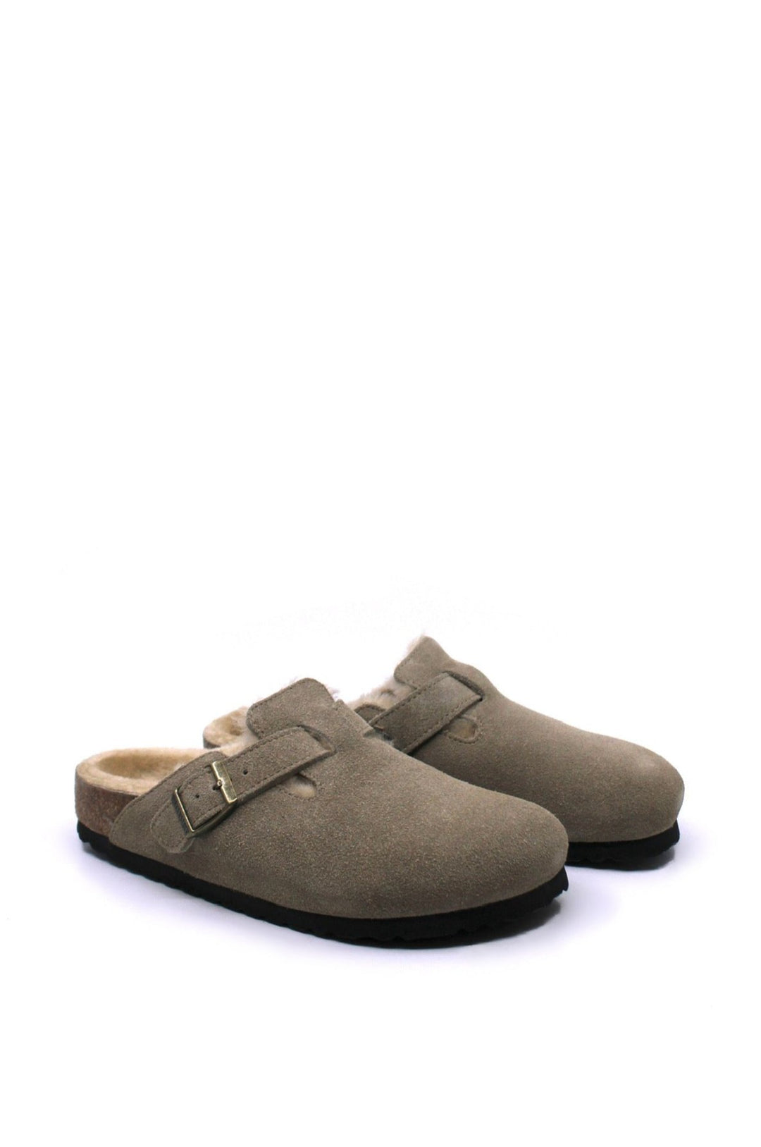 Birkenstock Boston Shearling Taupe/Sandcastle Narrow - Dear Lucy