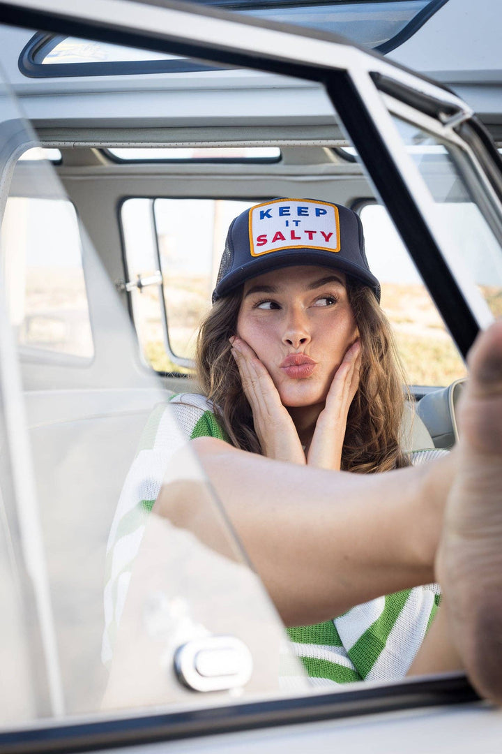 Keep It Salty Trucker Hat in Navy - Dear Lucy