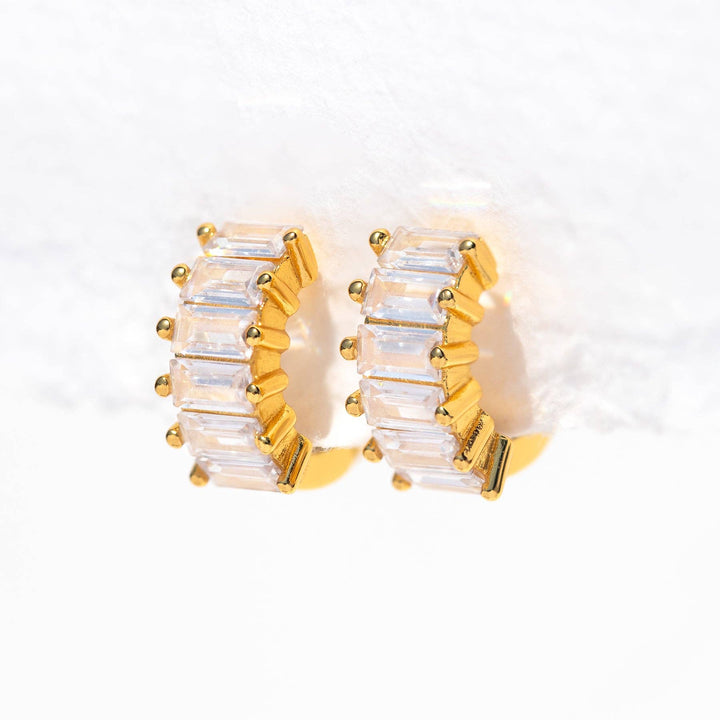 Girls Crew Bling Baguette Huggie Hoop Earrings - Dear Lucy