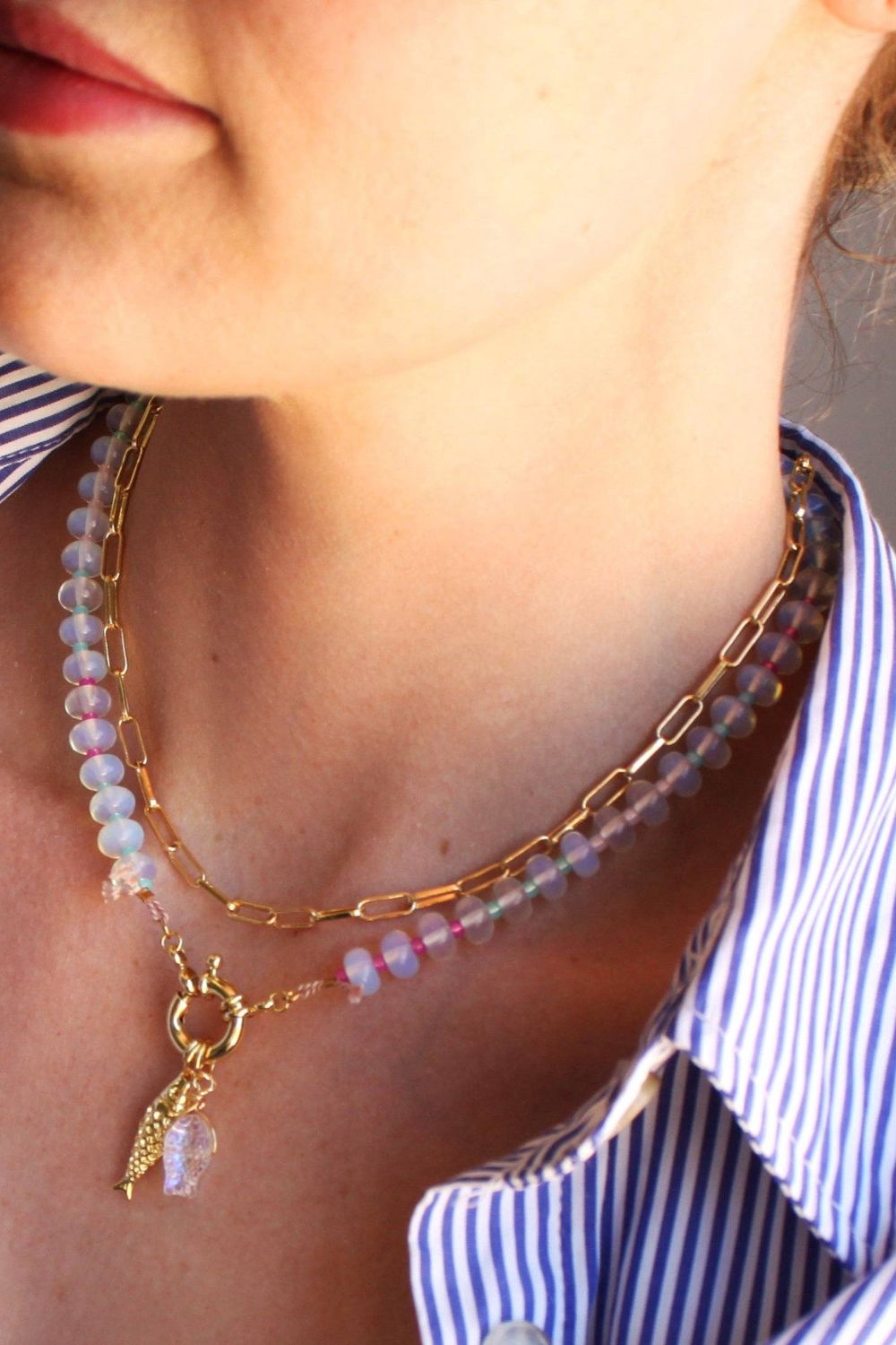 Mirage Stone Candy Fish Necklace - Dear Lucy