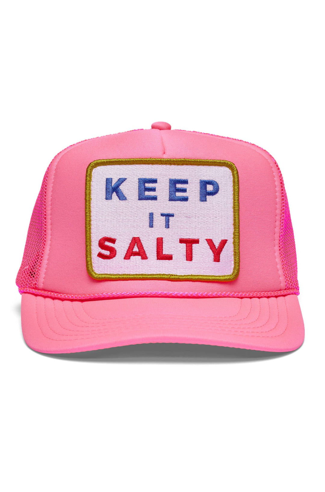 Friday Feelin' Keep It Salty Trucker Hat in Pink - Dear Lucy