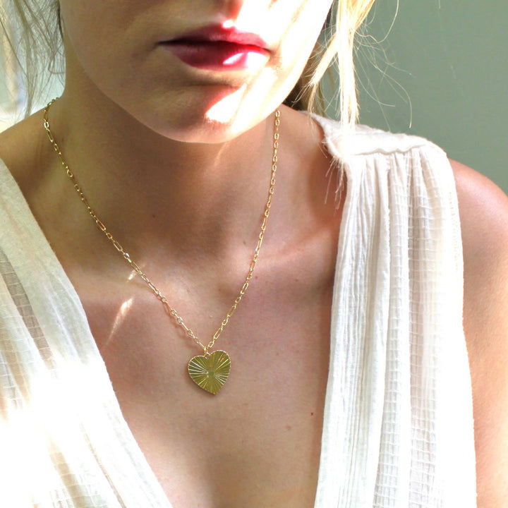 The Silver Wren Gold Heart Pendant Necklace - Dear Lucy