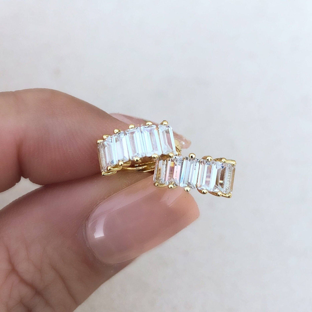 Girls Crew Bling Baguette Huggie Hoop Earrings - Dear Lucy