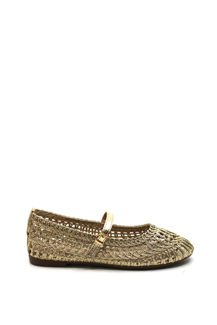 CCOCCI Susan Woven Flat Champange - Dear Lucy