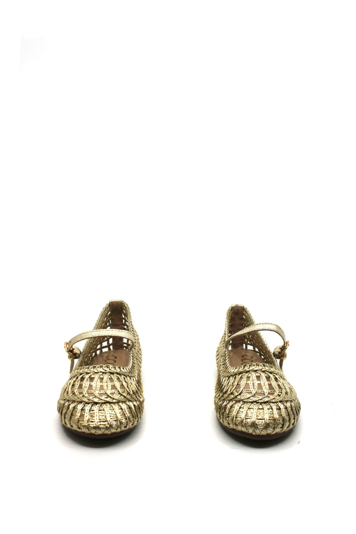 CCOCCI Susan Woven Flat Champange - Dear Lucy