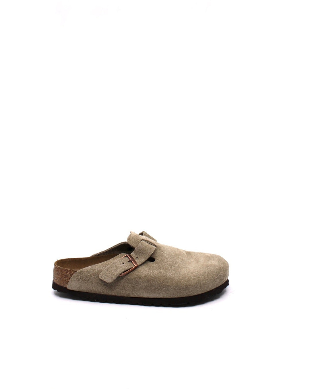 Birkenstock Boston Taupe Suede Soft Footbed Narrow - Dear Lucy