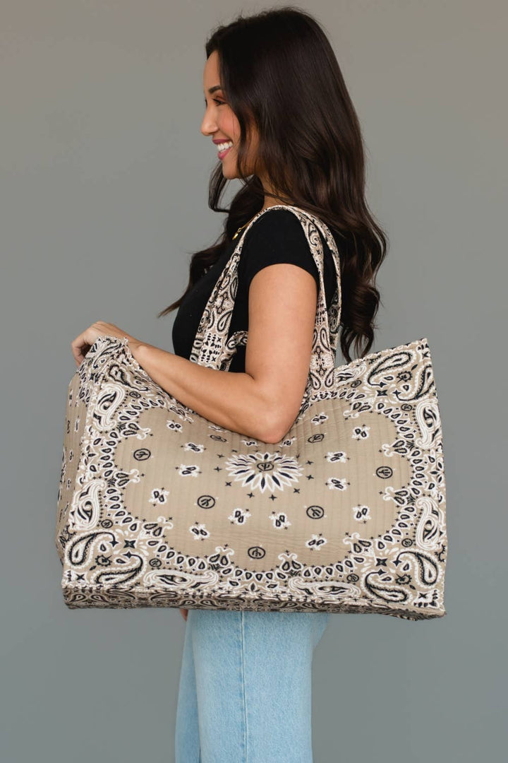 Tan Bandana Tote