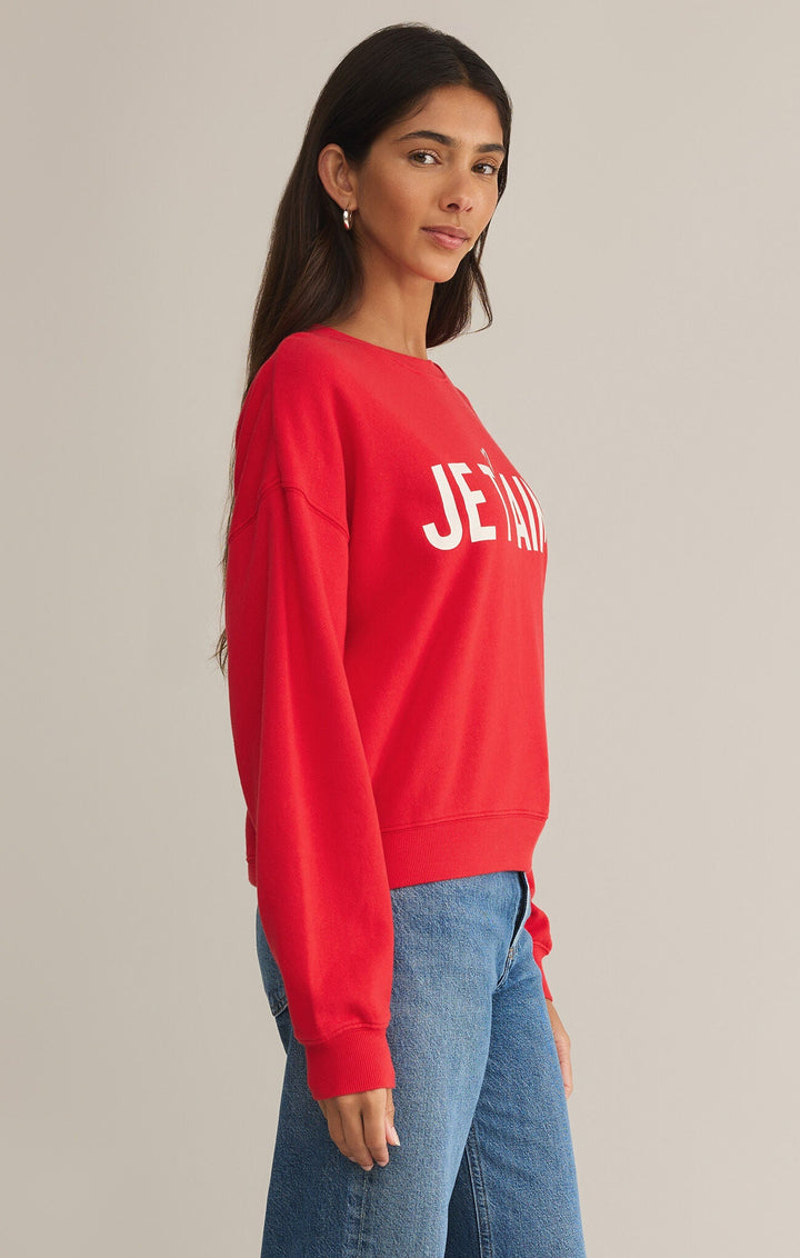 Z Supply First Date Sweatshirt Je T'aime - Dear Lucy