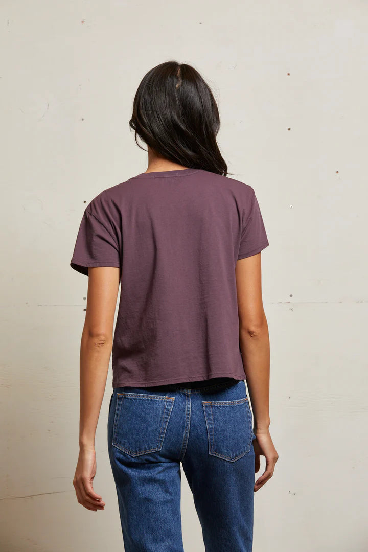 Perfectwhitetee Harley Crew Tee Plum - Dear Lucy