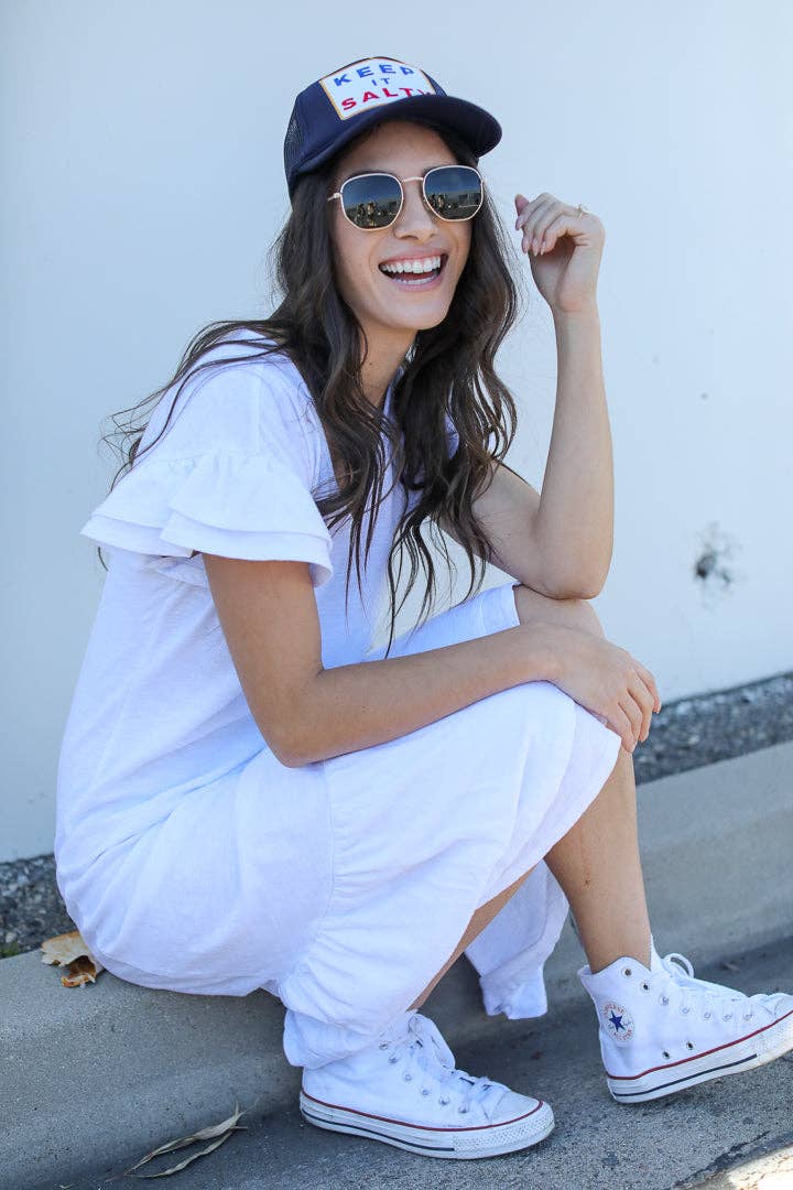 Keep It Salty Trucker Hat in Navy - Dear Lucy