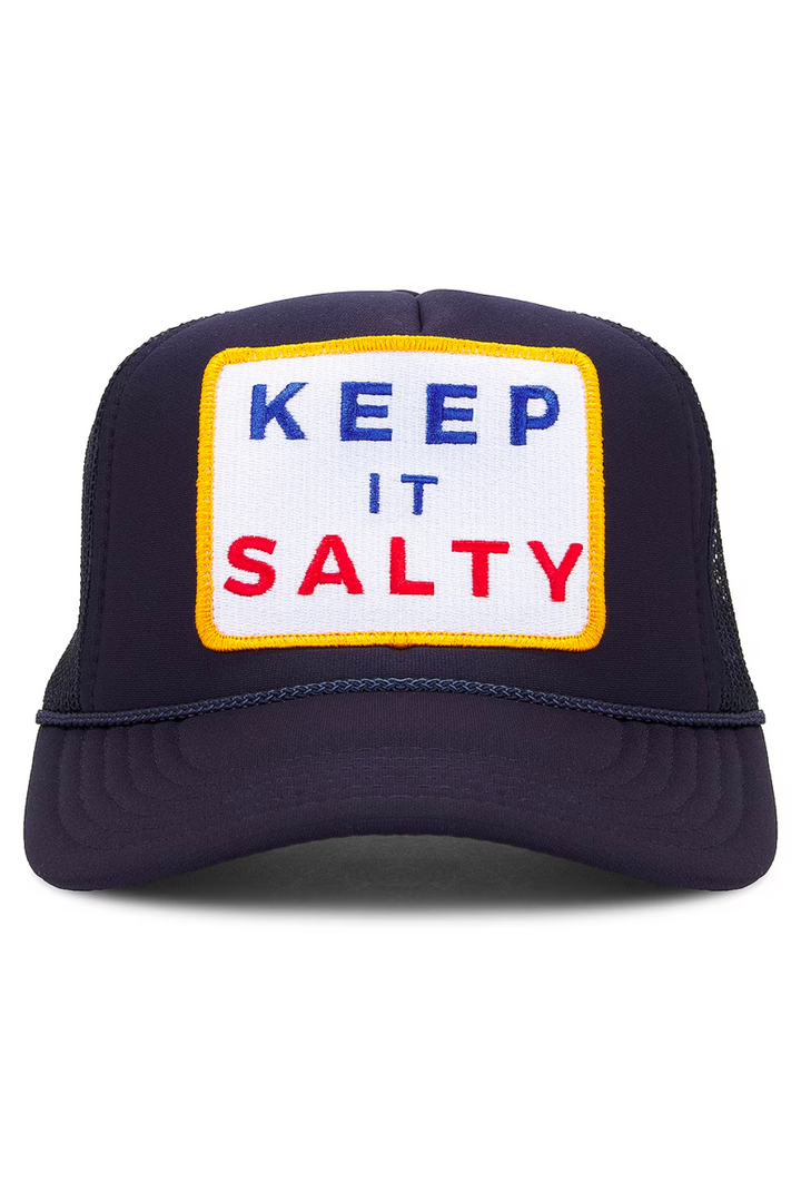 Friday Feelin' Keep It Salty Trucker Hat in Navy: Navy - Dear Lucy