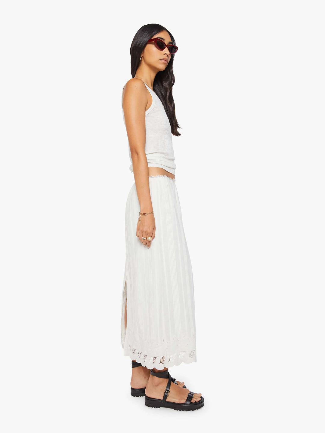 MOTHER The Singled Out Midi Skirt