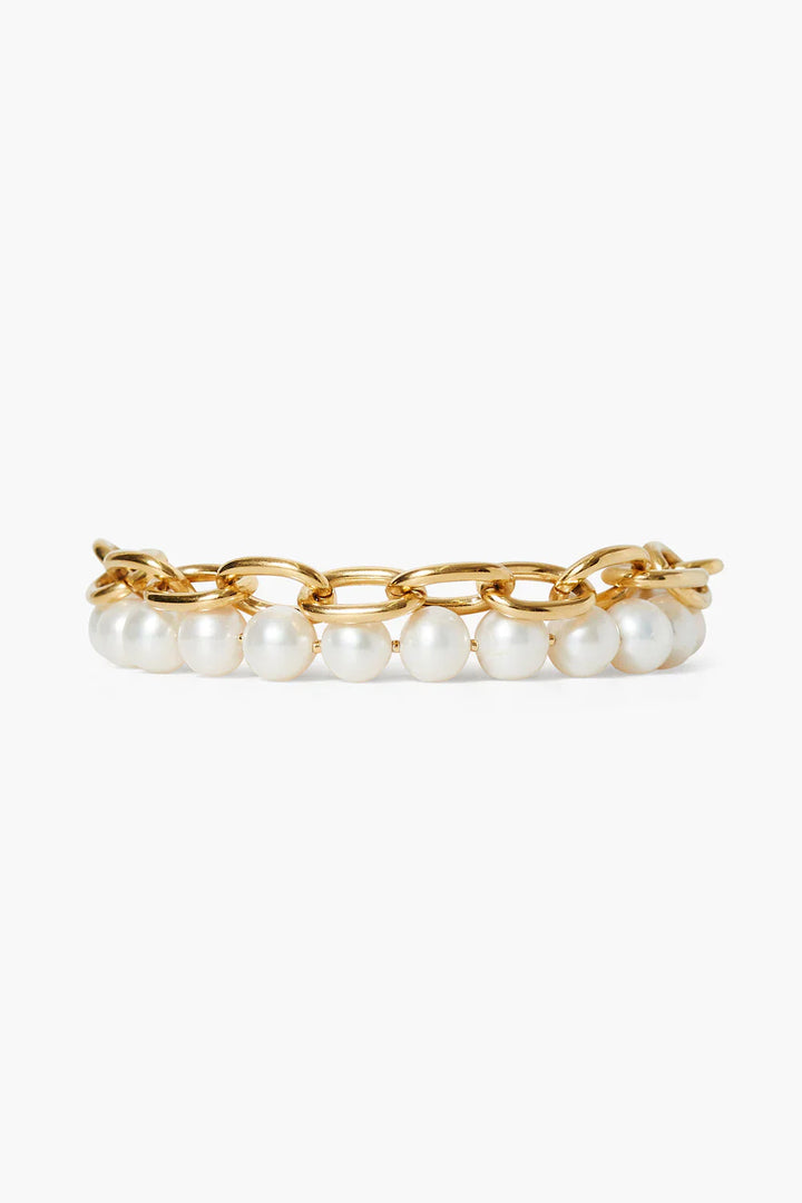 Chan Luu Esme Chain Bracelet in White Pearl