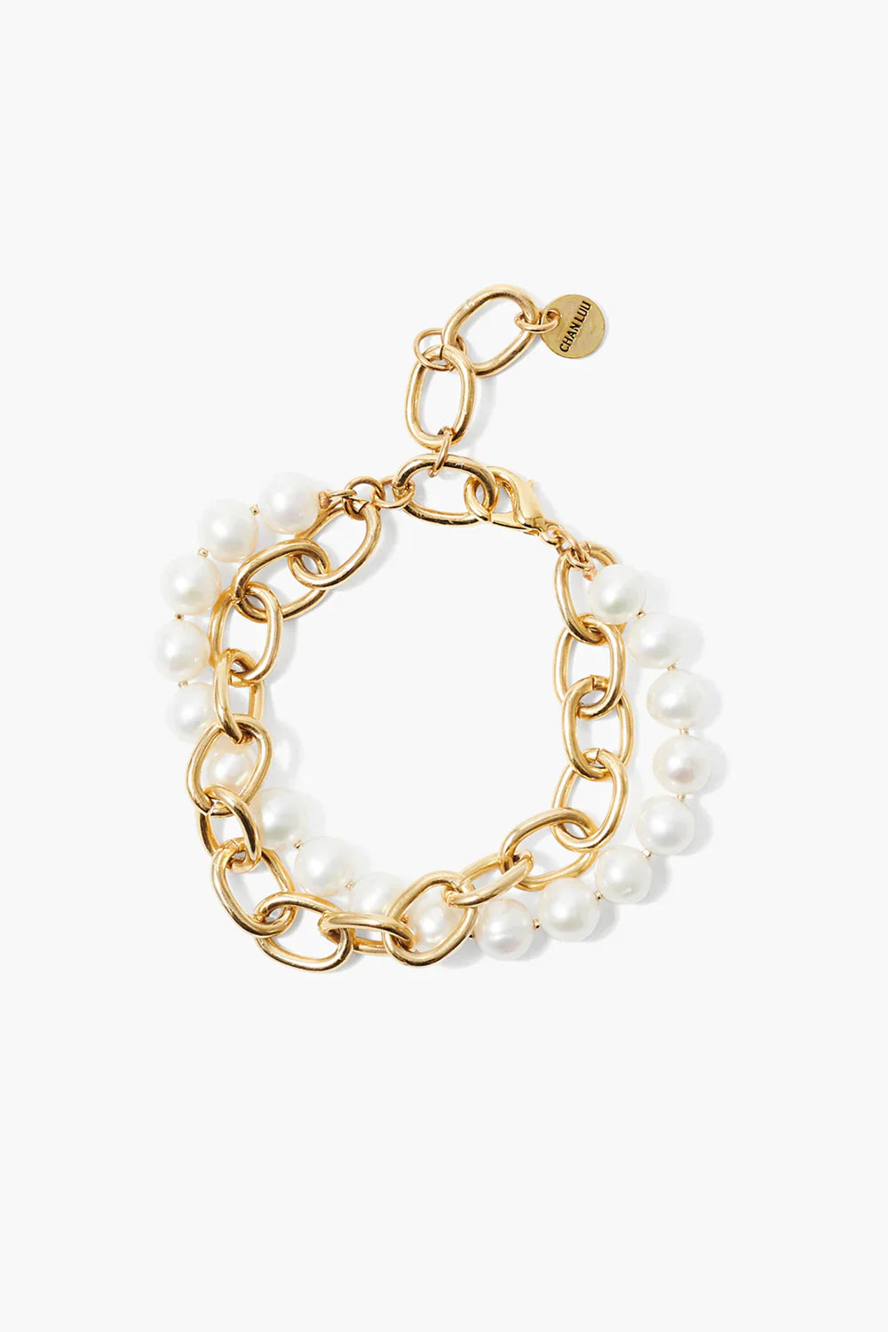 Chan Luu Esme Chain Bracelet in White Pearl