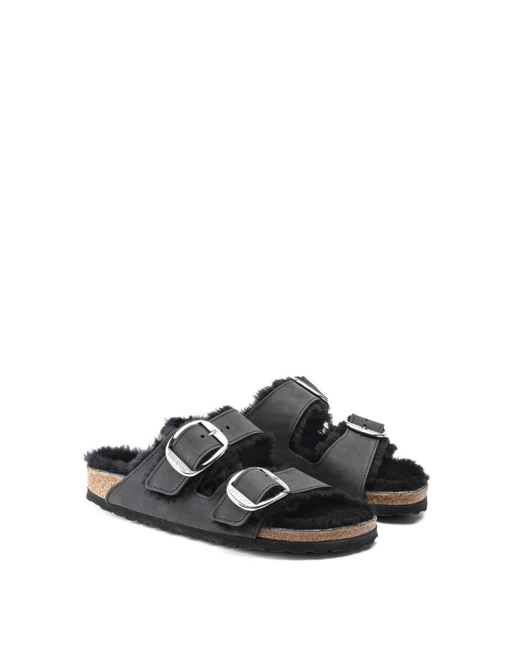 Birkenstock Arizona Big Buckle Shearling Black Narrow - Dear Lucy