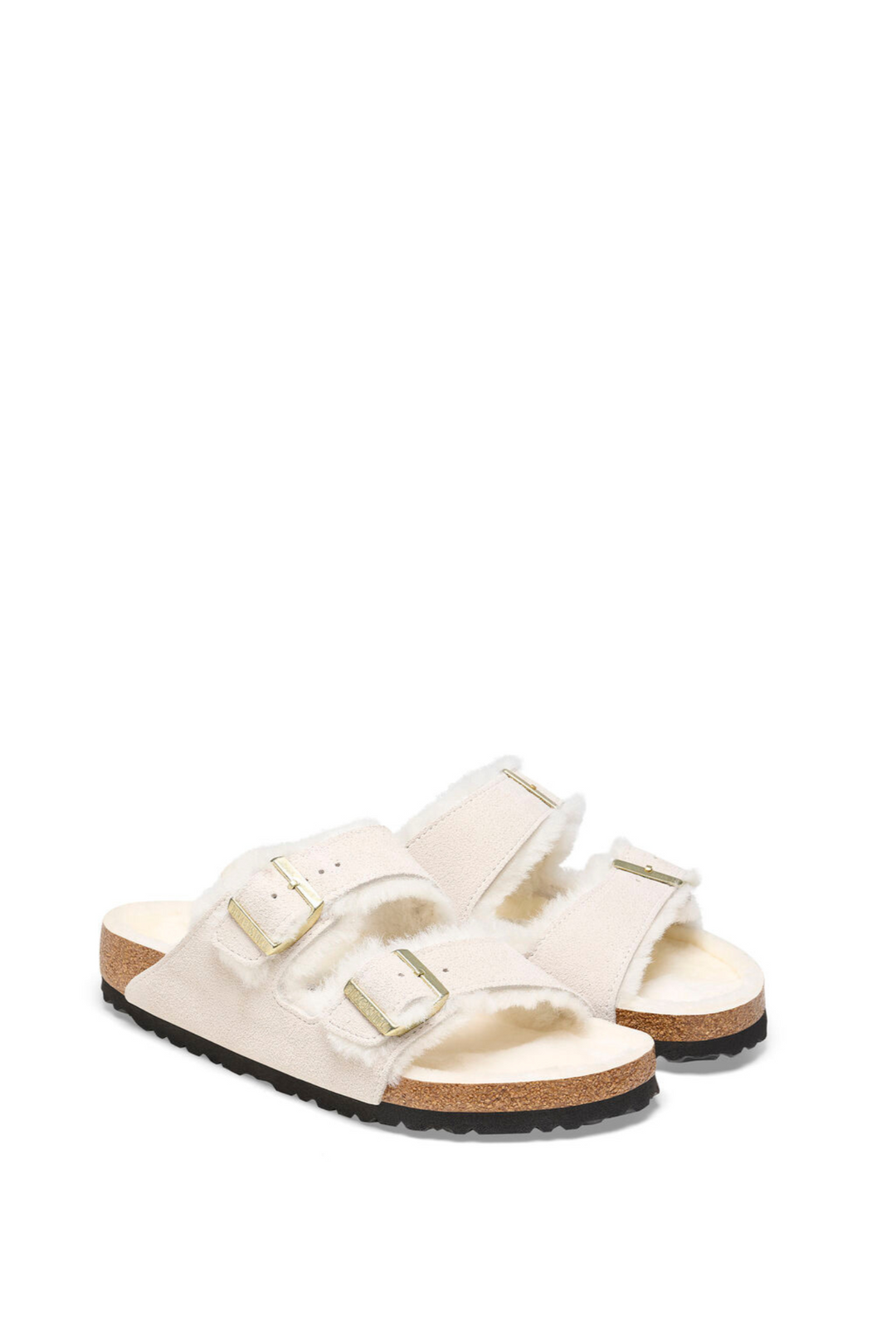 Birkenstock Arizona Shearling Antique White Narrow - Dear Lucy