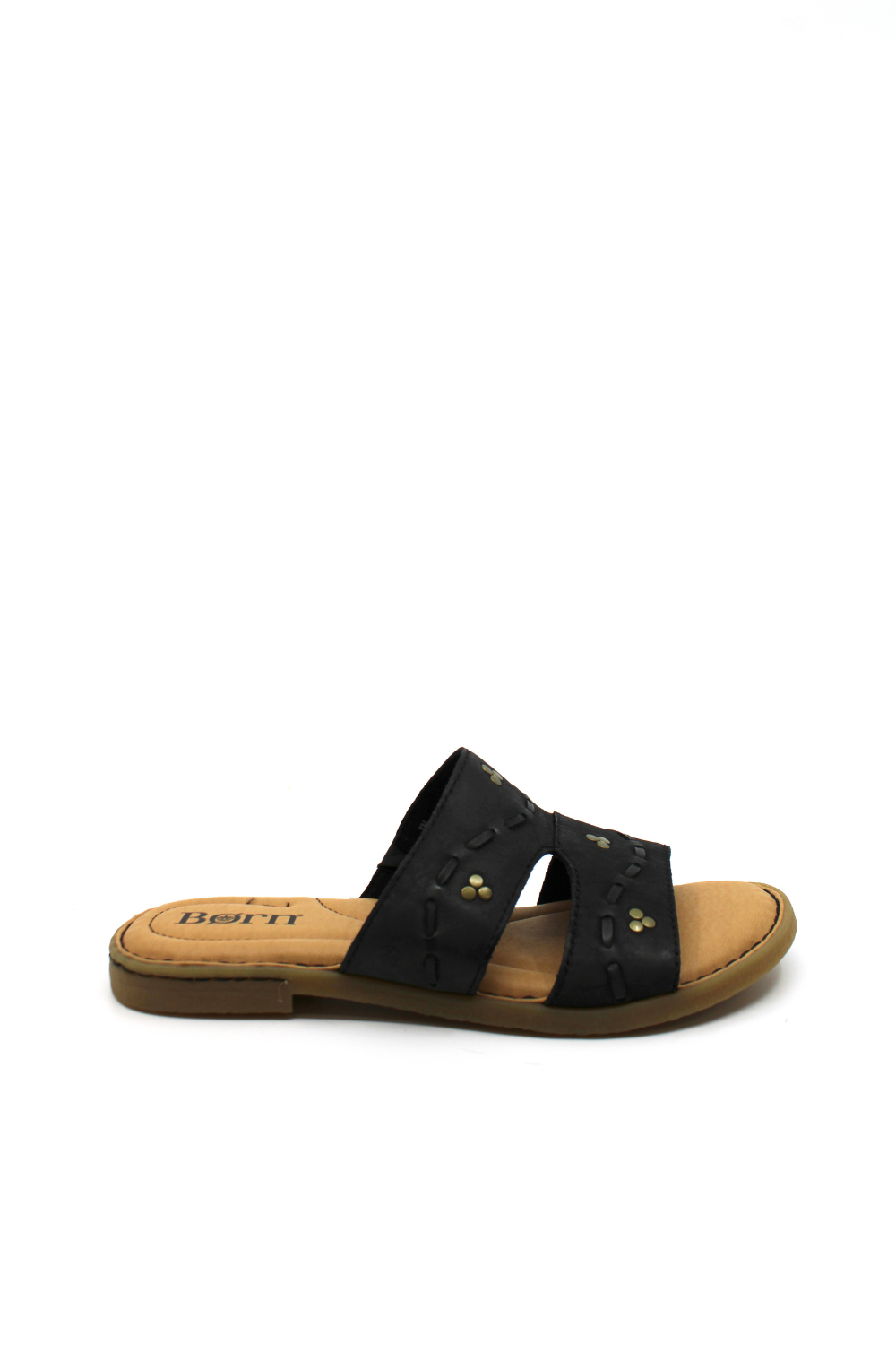 Black sandal with beaded details