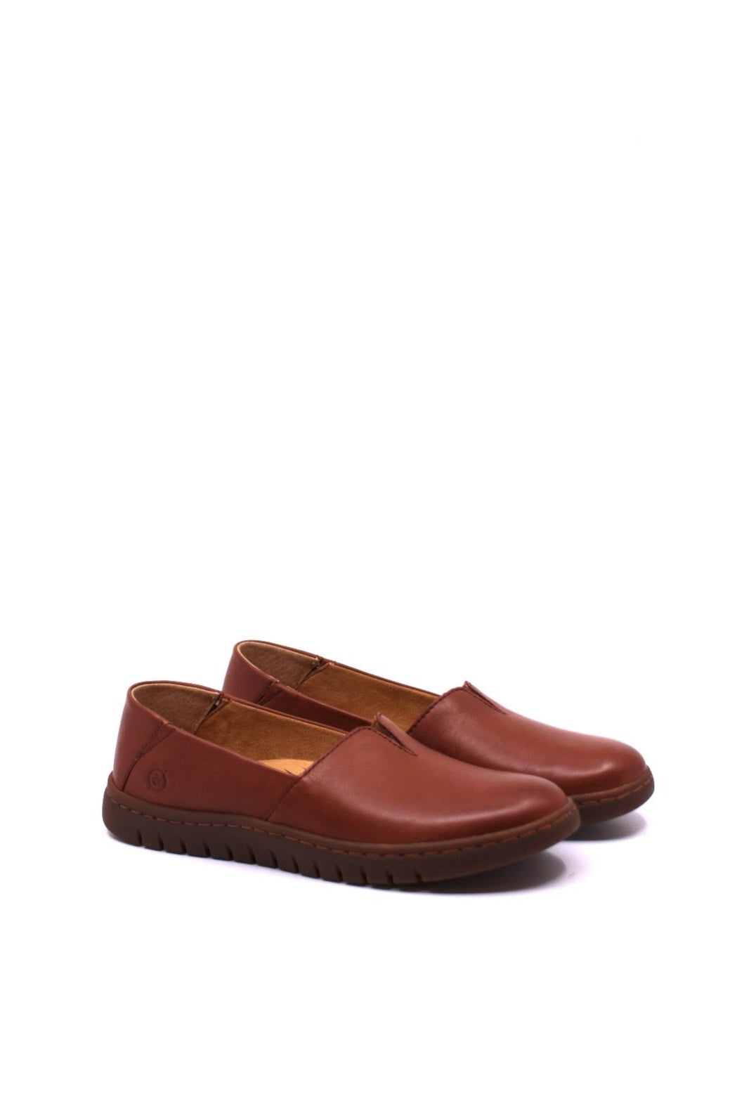 Born Sebra brown leather slip on loafer