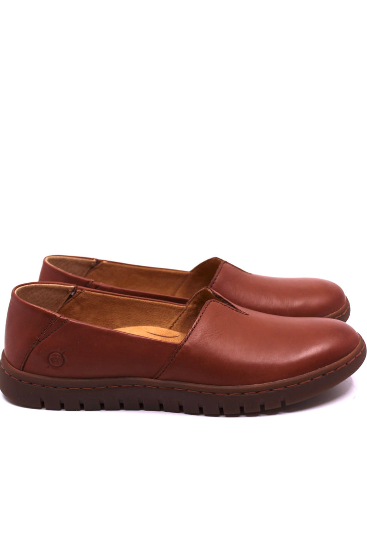 Born Sebra brown leather slip on loafer