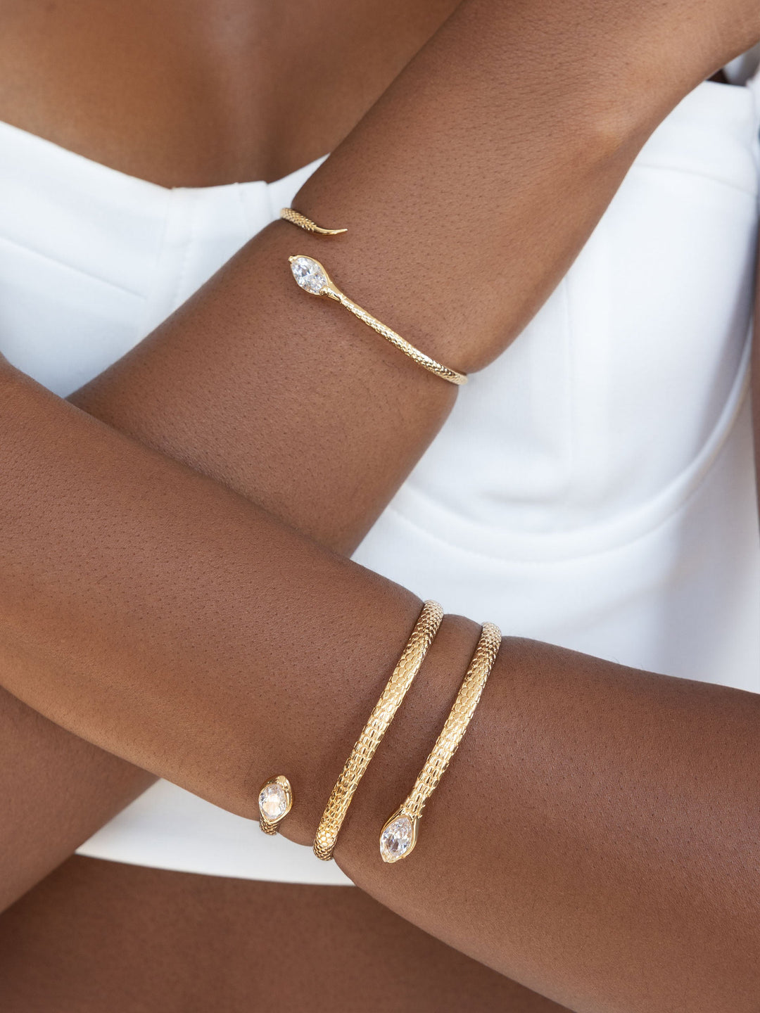 Marquise Snake Cuff Bracelet - Dear Lucy