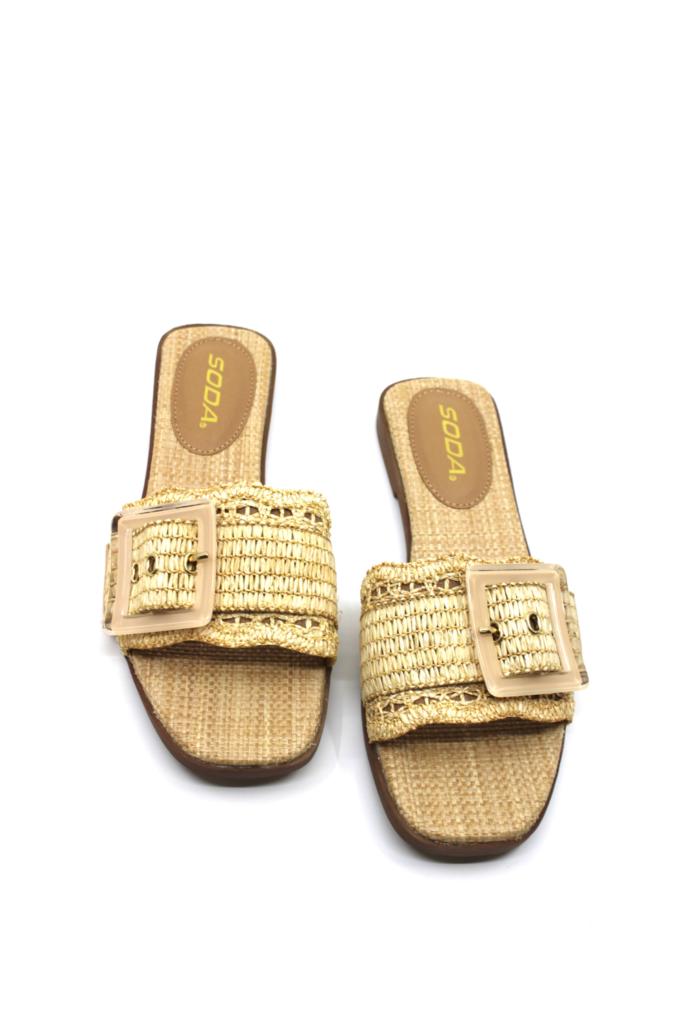 CCOCCI Nayan Woven Slides in Natural