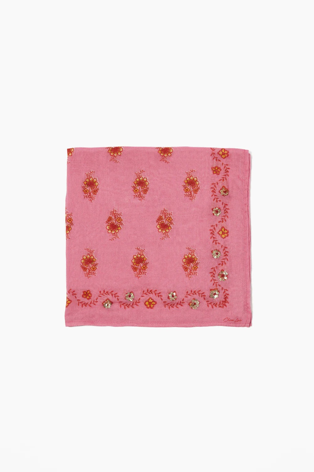Chan Luu Floral Print Bandana- Fuchsia Pink - Dear Lucy