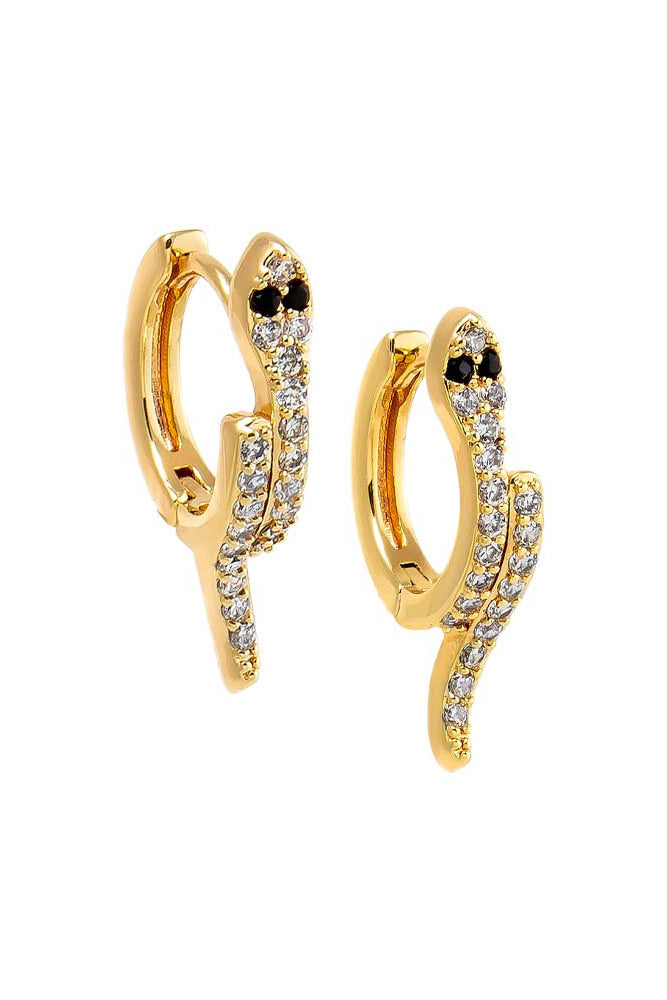 Adina Eden Colored Eye Snake Huggie Earring – Gold - Dear Lucy