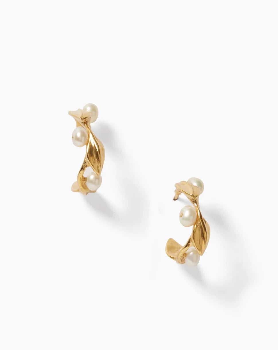 Chan Luu Olive Branch Hoop Earrings Mini Gold - Dear Lucy