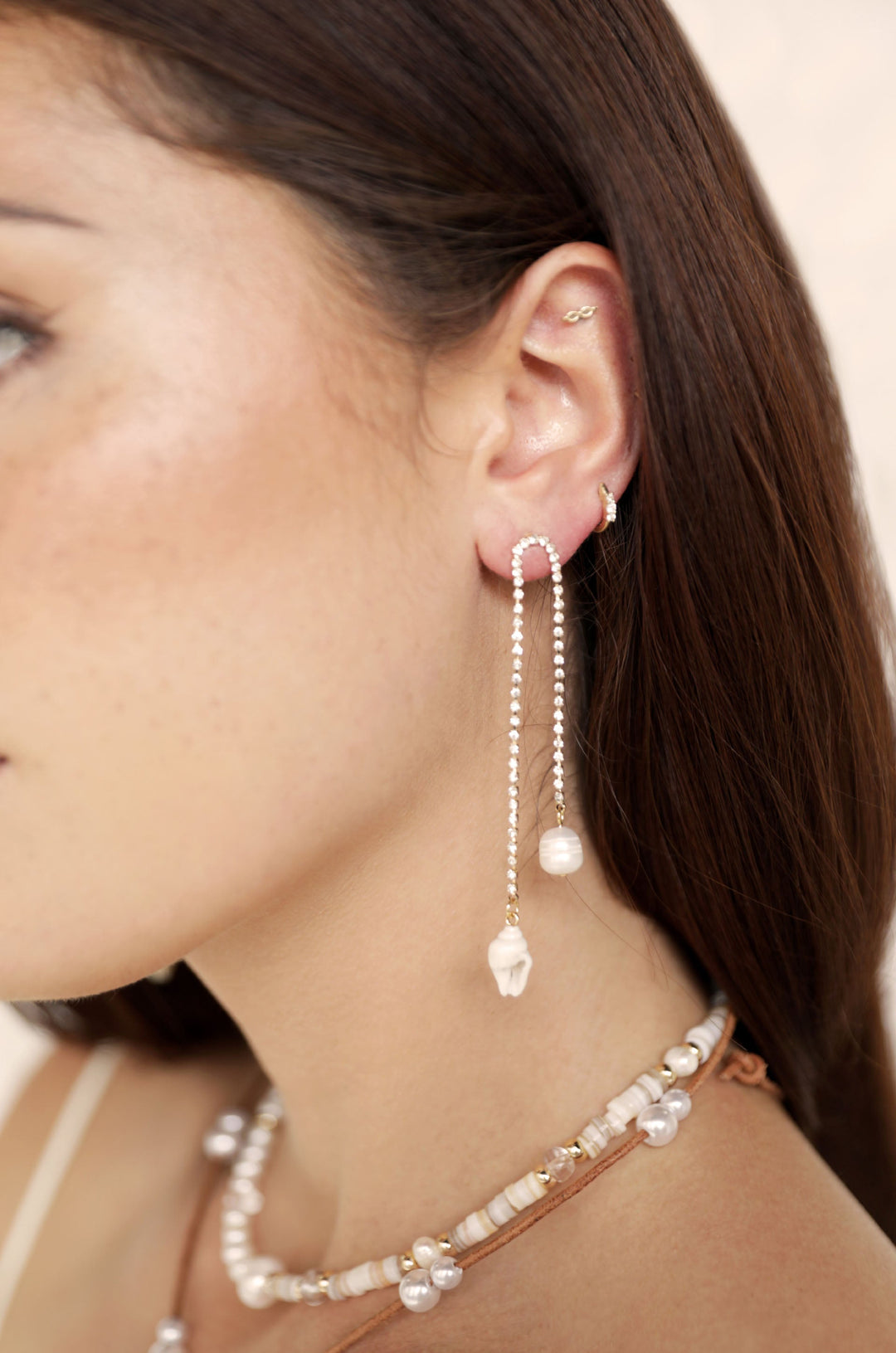 Balanced Shell and Pearl Earrings - Dear Lucy