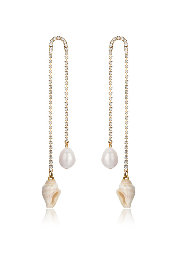 Balanced Shell and Pearl Earrings - Dear Lucy
