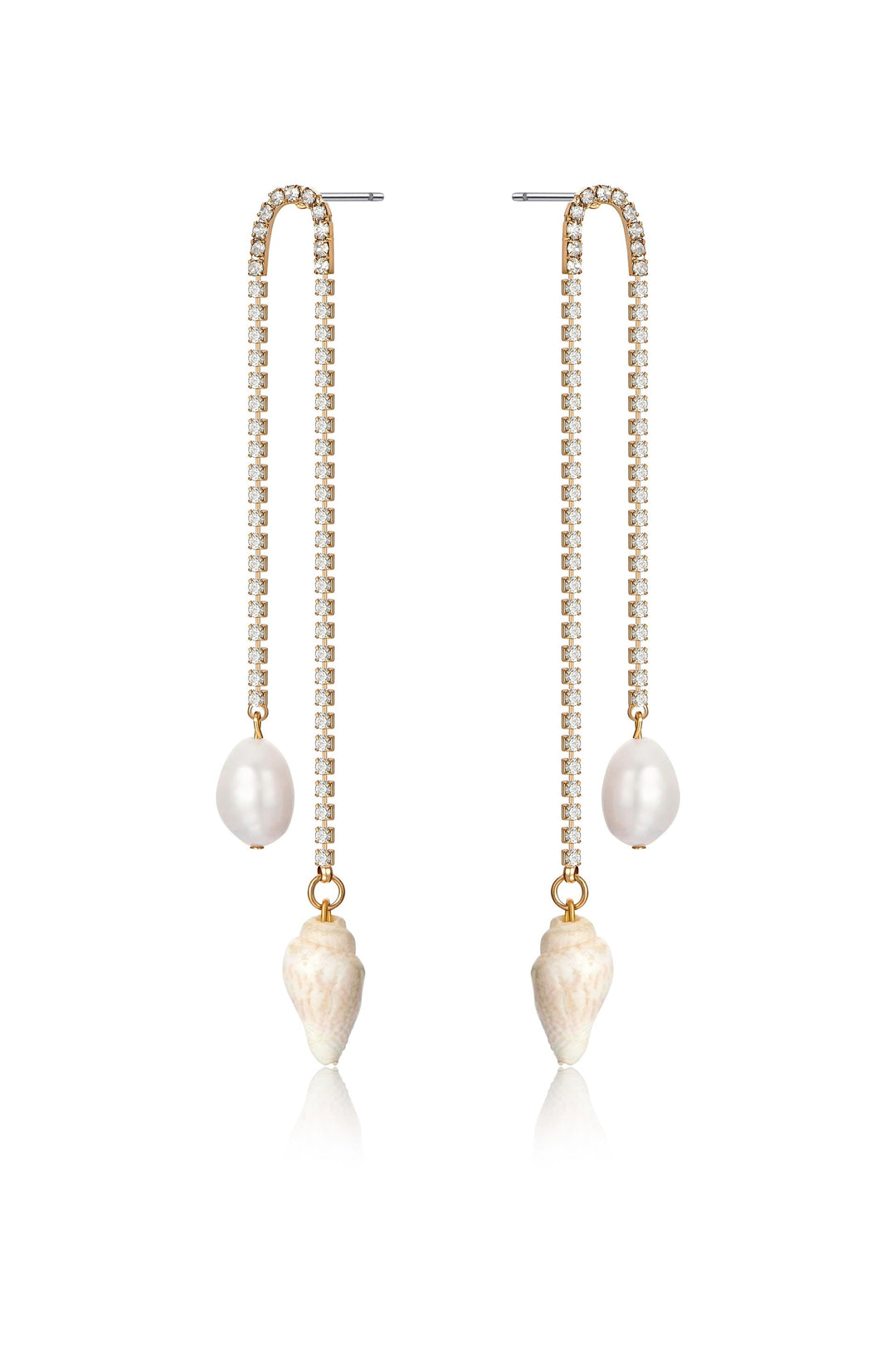 Balanced Shell and Pearl Earrings - Dear Lucy