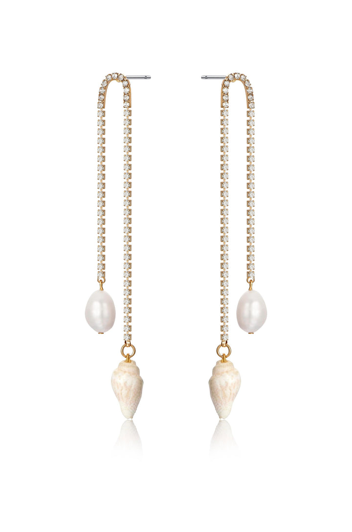 Balanced Shell and Pearl Earrings - Dear Lucy