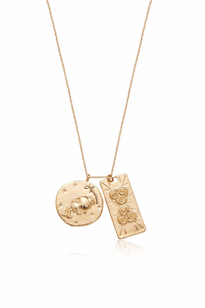 Ettika Zodiac Double Medallion Necklace