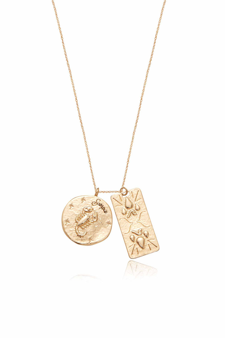 Ettika Zodiac Double Medallion Necklace