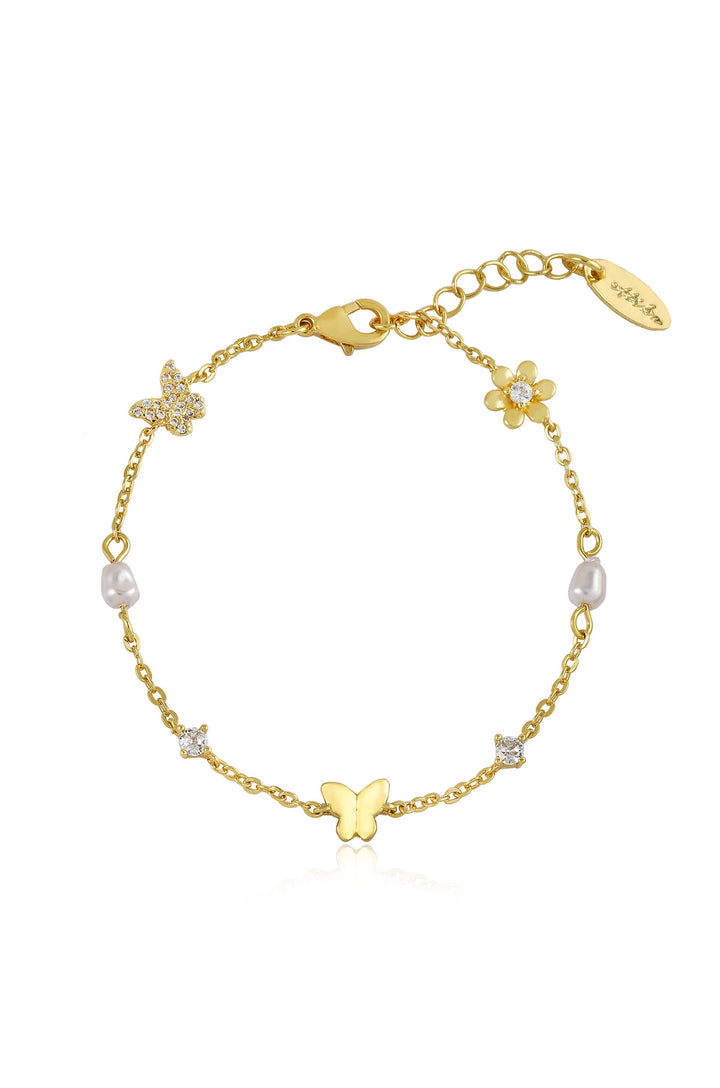 Subtle Butterflies and Pearl Bracelet - Dear Lucy